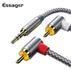 Аудиокабель ESSAGER jack 3.5мм 2RCA угловые (папа-папа) 3метра - изображение 1
