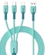 Кабель для зарядки универсальный 3 в 1 Lightning micro-USB USB Type-C Голубой - изображение 1
