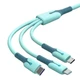 Кабель для зарядки универсальный 3 в 1 Lightning micro-USB USB Type-C Голубой - изображение 2