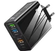 Зарядний пристрій на 5 портів Блок живлення з портами 2 USB + 2 Type-C PD + QC3.0 для Samsung, iPhone, Xiaomi, Redmi Чорний - зображення 2