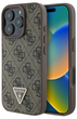 Панель Guess Hardcase Leather 4G Triangle Strass для Apple iPhone 16 Pro Brown (GUHCP16LP4TDPW) - зображення 1