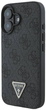 Etui Guess Hardcase Leather 4G Triangle Strass do Apple iPhone 16 Plus Black (GUHCP16MP4TDPK) - obraz 2