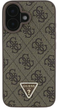 Панель Guess Hardcase Leather 4G Triangle Strass для Apple iPhone 16 Plus Brown (GUHCP16MP4TDPW) - зображення 3