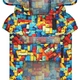 Дождевик-накидка с капюшоном для собак WAUDOG Clothes, рисунок "Блоки", А 23-26 см, B 30-36 см, С 15-20 см - изображение 3