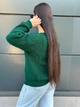 Свитер женский вязаный стильный изумрудный 42-56 с1524.5080.01 - изображение 3