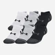 Набор женских носков коротких Under Armour Performance Cotton - Solid 3 3Pk 1386243-011 L 3 пары Белый/Черный/Серый (196886295026) - изображение 1
