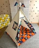 Вігвам дитячий ігровий намет будиночок з рівним килимком та подушкою 120х120х150 см Космос світлий - зображення 2