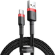 Кабель Baseus cafule Cable USB Type-C 2A 3m Black/Red (CATKLF-U91) - зображення 1