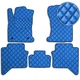 Килимки в салон Екошкіра для Toyota Hilux 2015- Сині 5 шт (Rombus) - изображение 1