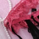 Еротичні труси стрінги, Розовий з чорним, one size - зображення 6