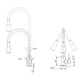 Змішувач для кухні з гнучким виливом сірий Lidz Aria 015F31 LDARI015F31GNK31871 Grey / Nickel - зображення 2