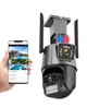Вулична охоронна поворотна WIFI камера 8MP Dual Lens (сирена, iCSee) - изображение 1