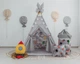 Вигвам палатка Космос с ковриком и подушками + корзина для игрушек, детская палатка комплект для дома и сада - изображение 2