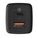 Мережевий зарядний пристрій адаптер BASEUS GaN2 Lite Quick Charger зі швидкою зарядкою |1USB/1Type-C, QC/PD, 5A, 65W| Чорний - зображення 2