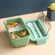 Ланч бокс на 3 отделения с приборами LUNCH 1400 мл - зеленый - изображение 1