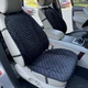 Універсальні накидки на сидіння автомобіля з алькантари Lux прошитий квадратний ромбік Чорний з чорним рядком Преміум+ 2 передніх - зображення 3