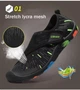 Взуття для пляжу і коралів аквашузи Diving shoes чорні з липучкою зелені смуги 42 ( 26,5 см ) 137 - зображення 5
