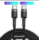 Кабель для быстрой зарядки и передачи данных Baseus Cafule Flash Charging Data Line Cable Type-C to Type-C PD 2.0 QC 3.0 60W 20V 3A 0.5м Черный - изображение 1