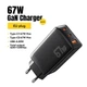 Комплект: Зарядное устройство Essager Быстрая зарядка GaN 67W PD3.0 QC4.0 +Кабель 100W +3 Переходника - изображение 2