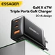 Комплект: Зарядное устройство Essager Быстрая зарядка GaN 67W PD3.0 QC4.0 +Кабель 100W +3 Переходника - изображение 6
