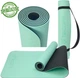 Коврик для йоги и фитнеса TECOFIT TPE 183x61x0.6 см Зелено-черный + чехол-сумка в подарок (TOP18013825/5) - изображение 1