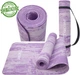 Коврик для йоги и фитнеса TECOFIT EVA 173x61x0.6 см Фиолетовый мрамор + чехол-сумка в подарок (TOP240214835/1) - изображение 1