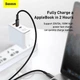 Кабель BASEUS Type-C to Type-C Tungsten Gold Fast Charging |2m, 100W, 5A| (CATWJ-A01) - зображення 4