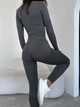 Бесшовный костюм UACTIVE для фитнеса лосины с Pushup и топрашгард графитовый S (MA06) - изображение 7