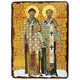 Икона Николай Чудотворец и Спиридон Тримифунтский ,икона на дереве 130х170 мм (2021-1) - изображение 1