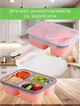 Ланч бокс на 3 секции со столовым прибором складной Collapsible Silicone 5800 1100 миллилитров Розовый - изображение 2