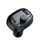 Автомобильный FM-трансмиттер (FM-модулятор) Baseus T-Complex Black (S-09) Bluetooth MP3 c функцией зарядного устройства 2-USB (3.4А) и вольтметром, декор чёрный (CCALL-TM01) - изображение 3