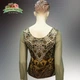 Блуза женская "Винтажный шик" Michal Negrin с кристаллами Swarovski, бисером и цветочным принтом, ручная работа (р-M) - изображение 4