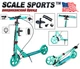 Самокат Scale Sports SS-18 бірюзовий двоколісний складне ручне гальмо Led-ліхтарик - зображення 2