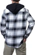 Мужская фланельная рубашка в клетку с капюшоном Silver Jeans Co. Colour: Black/White Размер: S - изображение 2