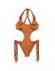 Купальник Victoria's Secret Swim VS Archives Macrame Fringe Monokini One-Piece Swimsuit Бежевый XS - изображение 3