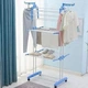 Многоярусная сушилка для белья, одежды Garment rack with wheels складная, вертикальная, 3 яруса - изображение 2