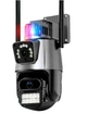 Уличная охранная поворотная WIFI камера Dual Lens Zoom 8MP сирена, зум, iCSee с удаленным доступом и ночной съемкой - изображение 1