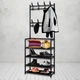 Універсальна вішалка для одягу та взуття пересувна New simple floor clothes rack 60X29.5X151 см чорна - зображення 4