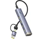 USB-хаб Baseus UltraJoy Series 4-Port HUB AIR USB-A&Type-C to USB 3.1 x4 + Type-C 5V (B0005280B811-15) Space Grey - зображення 2