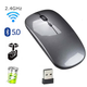 Безпроводная аккумуляторная мышка Dual-mode mouse 2.4 ГГц+Вluetooth 5.0 Темно-серая - изображение 1