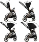 Дитяча універсальна коляска 2 в 1 Kidwell Velmont black/gold - изображение 2