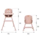 Дитячий стілець для годування 4 в 1 Kidwell Eatan Pink (трансформер, екошкіра, легка вага 4 кг) - зображення 3