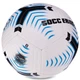 Мяч футбольный №5 PU ламинированный гибридная сшивка HYBRID SOCCERMAX FIFA FB-3114 (PU, Белый-черный-голубой) - изображение 4