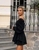 Платье с двойной юбкой черное жатка One size (XS, S, M, L, XL) VIGGI 01681 - изображение 3