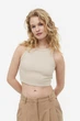 Топ H&M 271049251_darkbeige XS Темно-бежевый - изображение 3