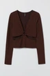 Топ H&M 270995002 XS Коричневий - изображение 1