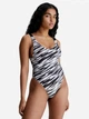 Купальник слитный женский Calvin Klein Underwear 285775163 S Черный/Белый (1159814538) - изображение 1