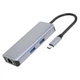 Type-C-Хаб Proove Iron Link 6 in 1 (2*USB3.0 + SD/TF + RJ45 + HDMI) silver - зображення 1