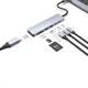 Hub Type-C Proove Iron Link 7 in 1 2 Type-C 2 USB 3.0 HDMI 30Hz SD TF Silver (6901113155004) - obraz 4