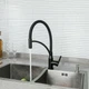 Смеситель для кухни черный Frap F4552-6 с гибким изливом - изображение 3